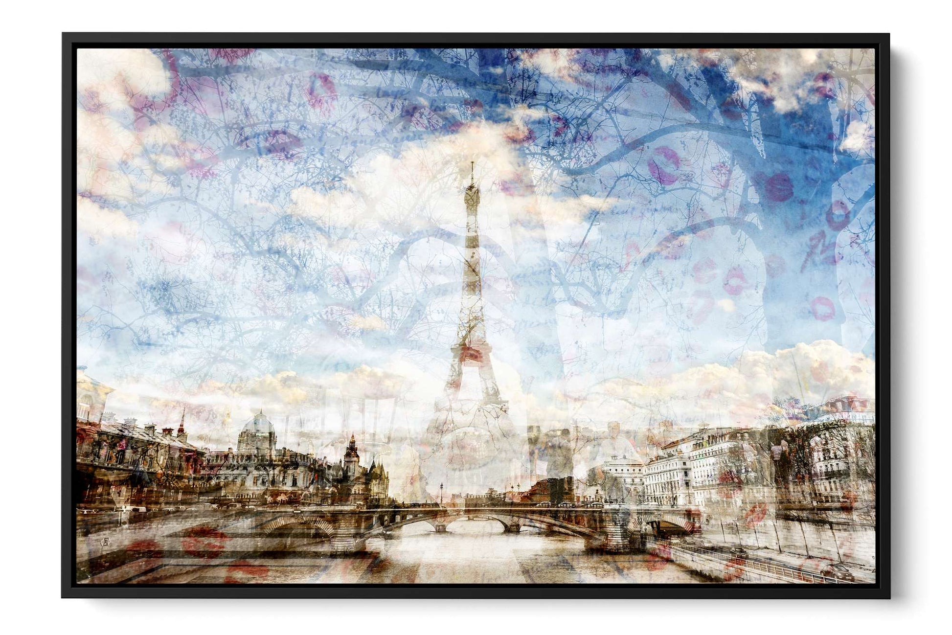 Paris Eiffel Tower photo print – fine art glossy photograph, acrylic glass, black frame, 24x36 by Charlotte Fonne
