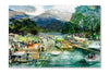 Afternoon Walk at Lake Annecy photograph mounted under acrylic glass, front view