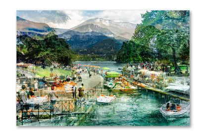 Afternoon Walk at Lake Annecy photograph mounted under acrylic glass, front view
