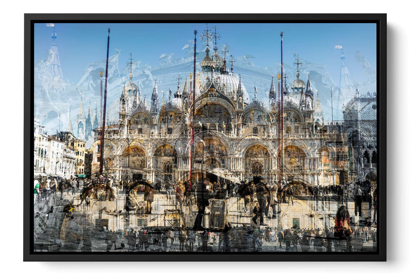 Basilica di San Marco Saint Mark's Basilica photograph under acrylic glass with black floater frame, 16 by 24 inch artwork