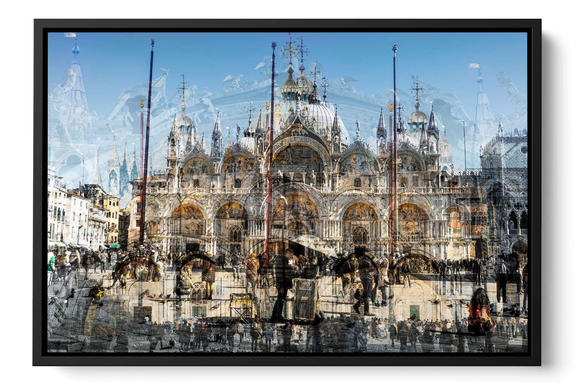 Basilica di San Marco Saint Mark's Basilica photograph under acrylic glass with black floater frame, 16 by 24 inch artwork