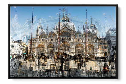 Basilica di San Marco Venice photograph under acrylic glass with black floater frame, 24 by 36 inch artwork