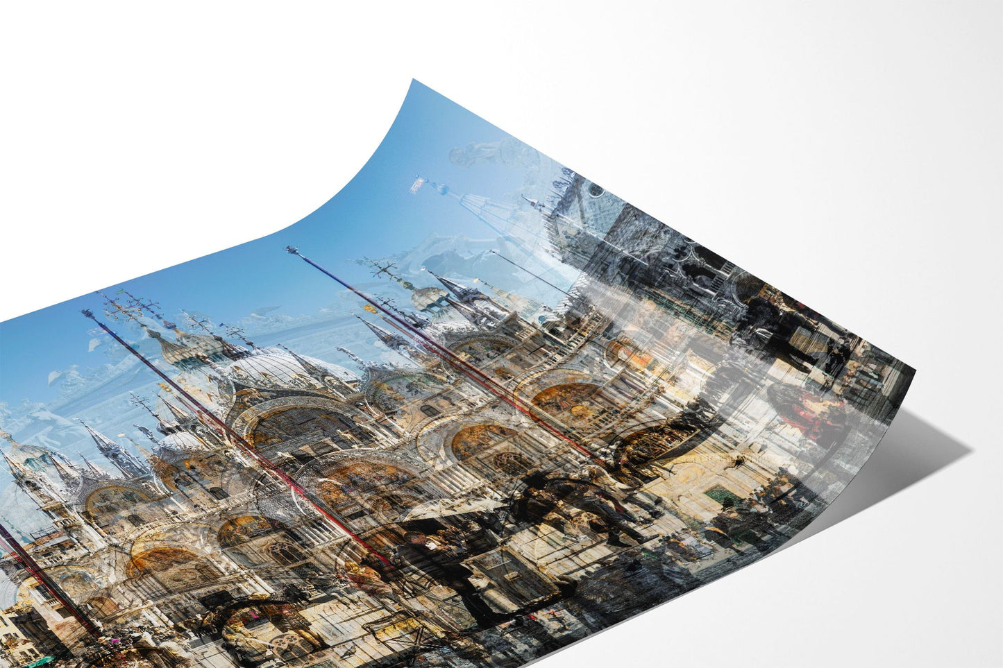 Close up of the Basilica di San Marco fine art photograph printed on Fuji Crystal DP II paper, showing layered Venice detail