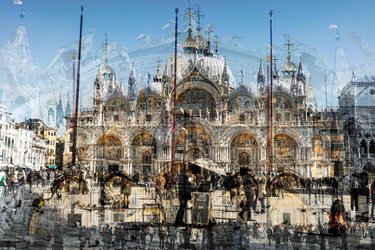 Basilica di San Marco photography print by Charlotte Fonne, Saint Mark's Basilica in Venice, layered fine art from the Broken Series