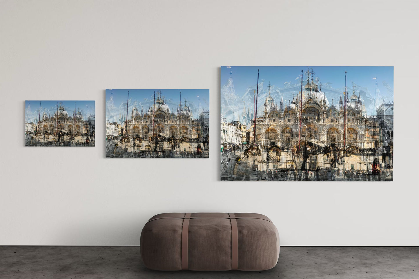 Basilica di San Marco limited edition photography print shown in three sizes, 16 by 24, 24 by 36 and 40 by 60 inches