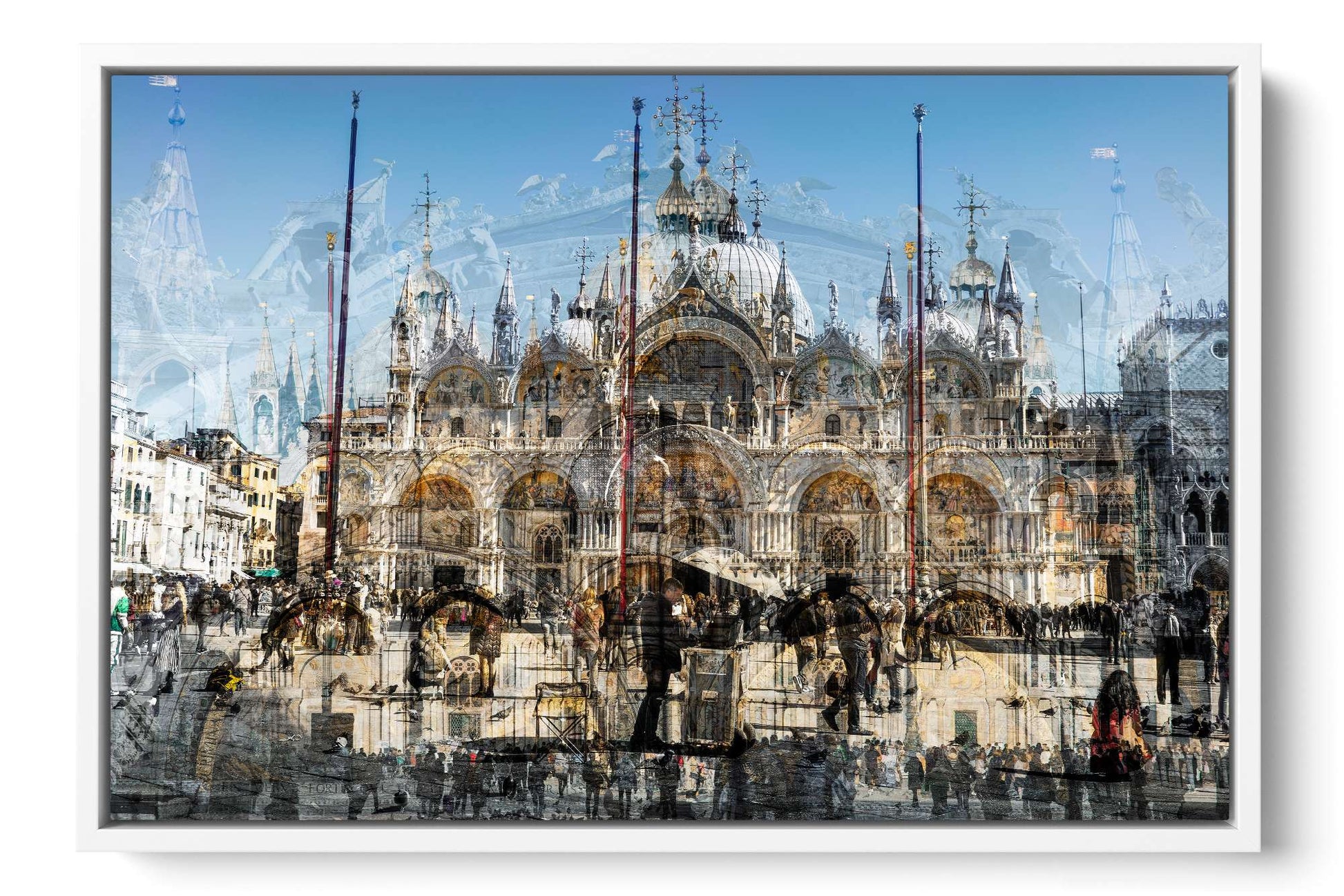 Basilica di San Marco Saint Mark's Basilica photograph under acrylic glass with white floater frame, 16 by 24 inch artwork