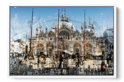 Basilica di San Marco Saint Mark's Basilica photograph under acrylic glass with white floater frame, 16 by 24 inch artwork