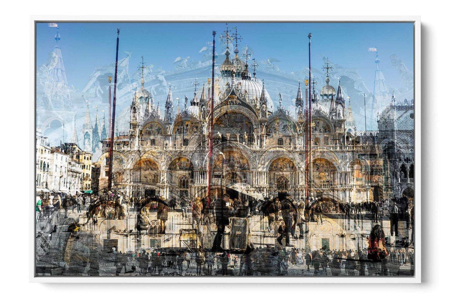 Basilica di San Marco Venice photograph under acrylic glass with white floater frame, 24 by 36 inch artwork