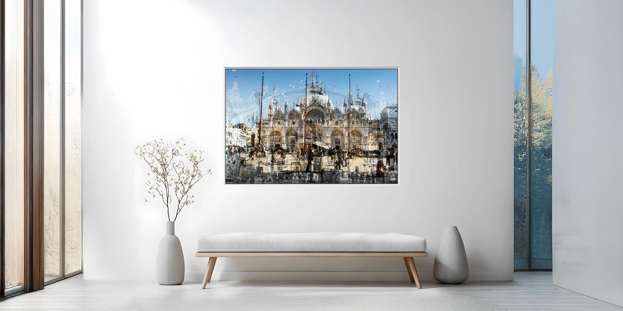 Basilica di San Marco from Charlotte Fonne's Broken Series, a Saint Mark's Basilica Venice photography print in a white floater frame