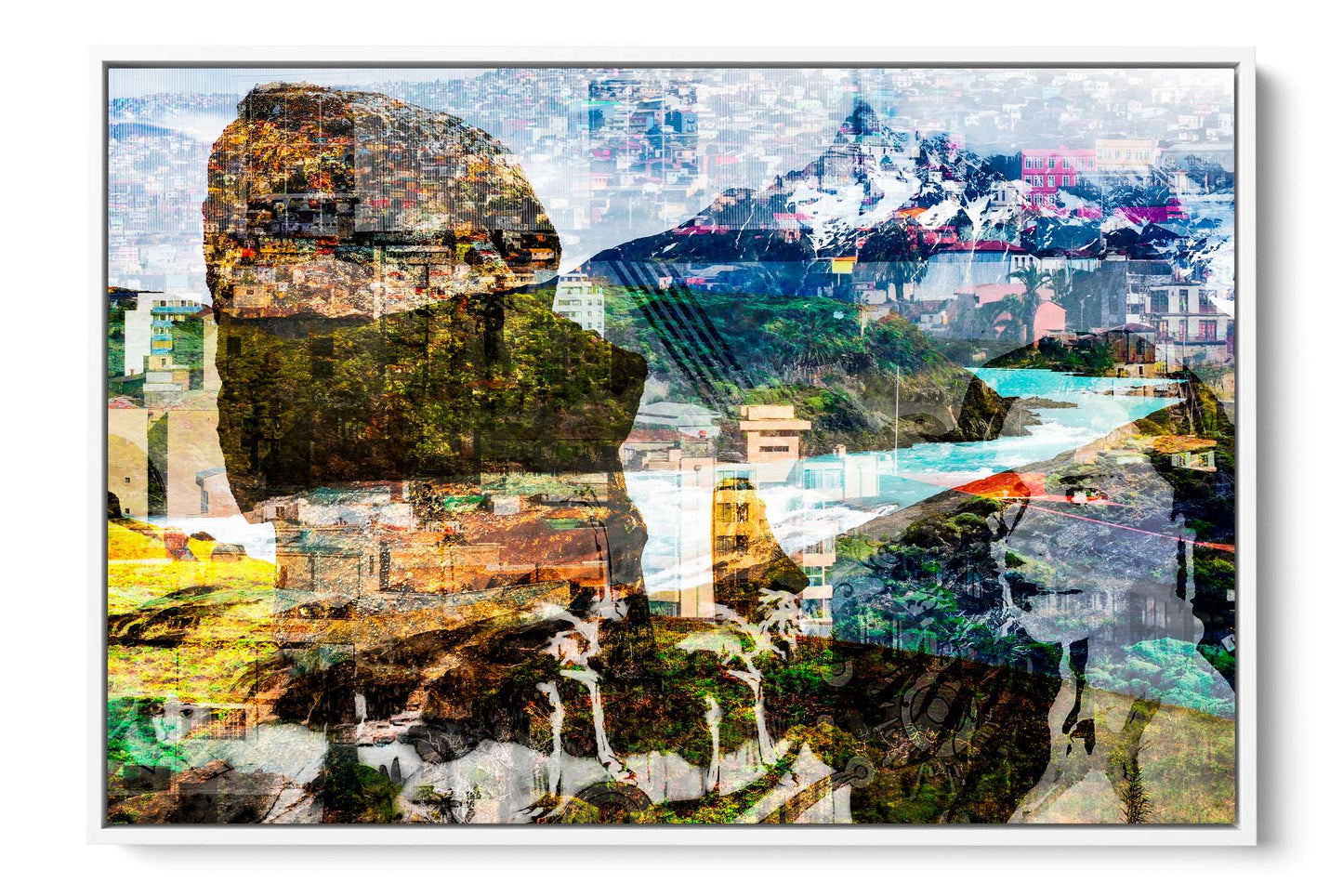 Chilean Poem Patagonia photograph under acrylic glass with white floater frame, 24 by 36 inch artwork