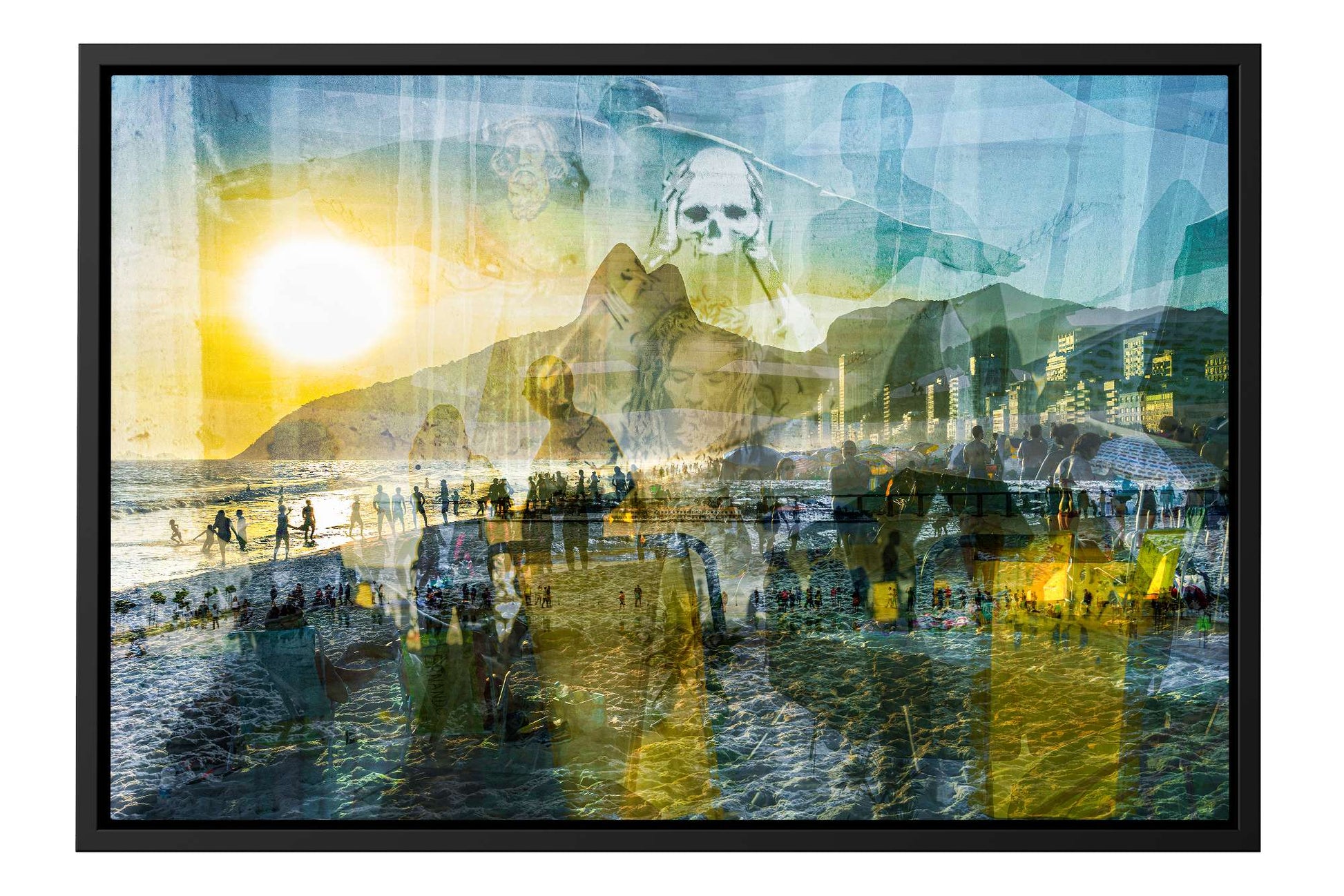 Cidade Maravilhosa Ipanema photograph under acrylic glass with black floater frame, 16 by 24 inch artwork