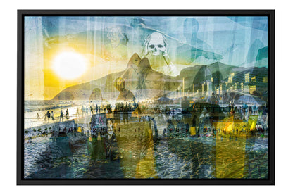 Cidade Maravilhosa Ipanema photograph under acrylic glass with black floater frame, 16 by 24 inch artwork