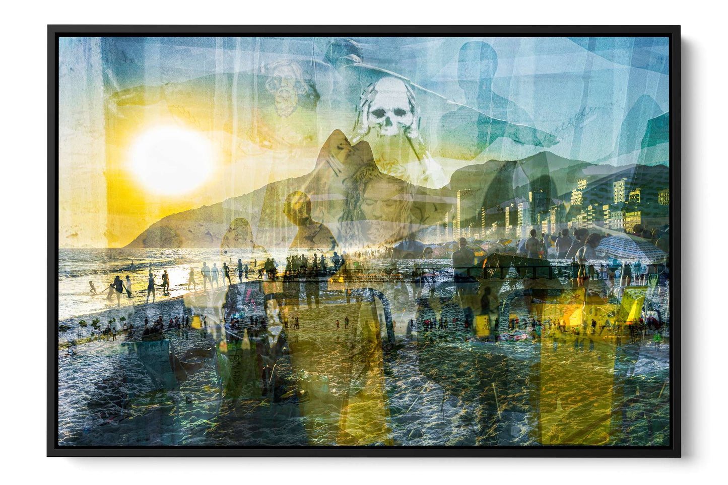 Cidade Maravilhosa Rio de Janeiro photograph under acrylic glass with black floater frame, 24 by 36 inch artwork