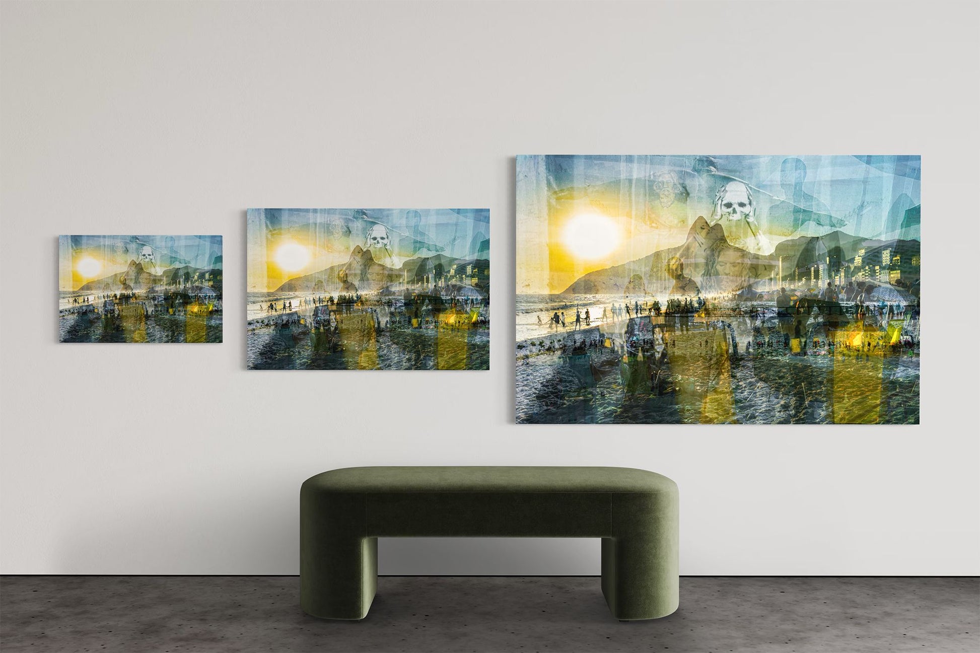 Cidade Maravilhosa limited edition photography print shown in three sizes, 16 by 24, 24 by 36 and 40 by 60 inches