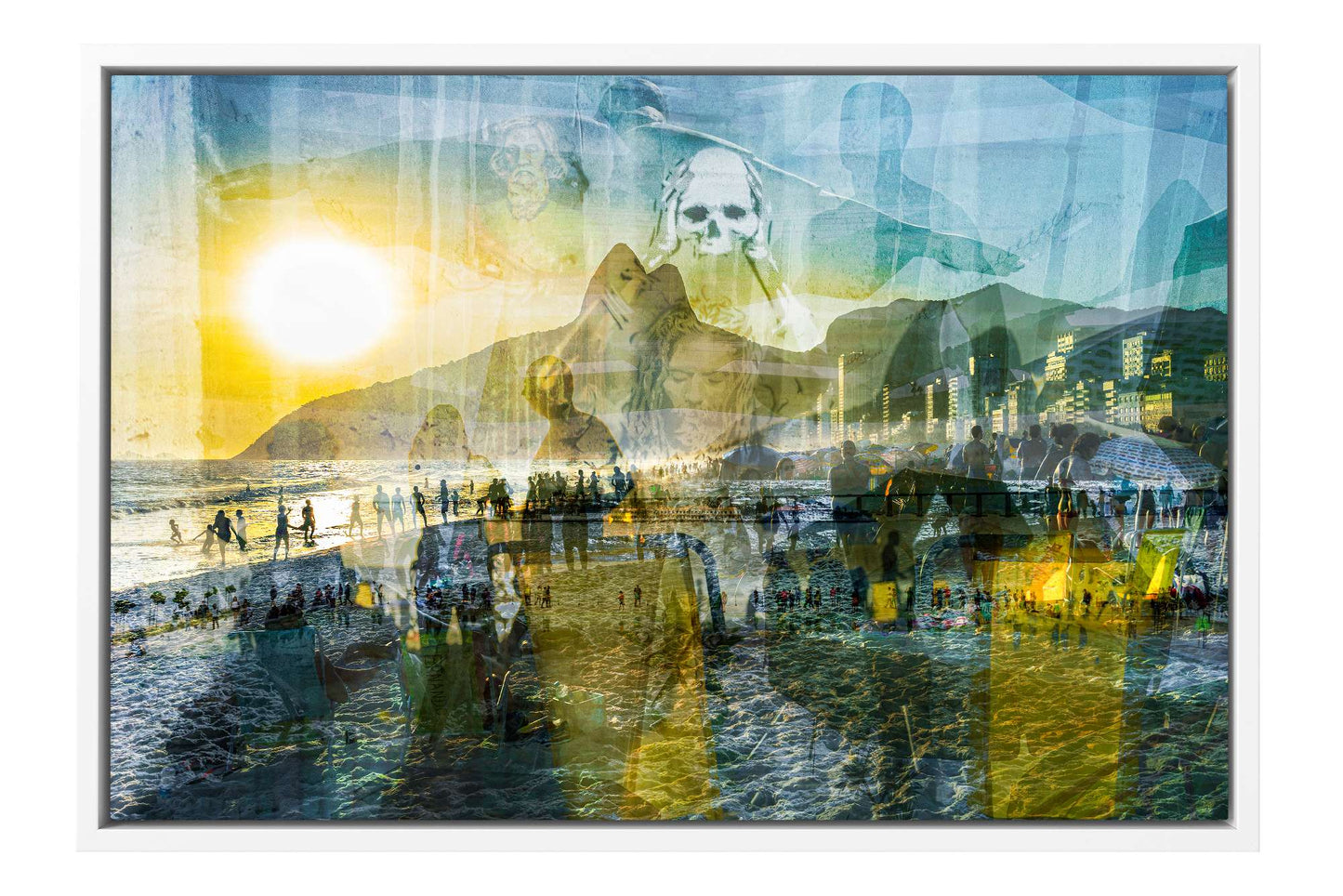 Cidade Maravilhosa Ipanema photograph under acrylic glass with white floater frame, 16 by 24 inch artwork