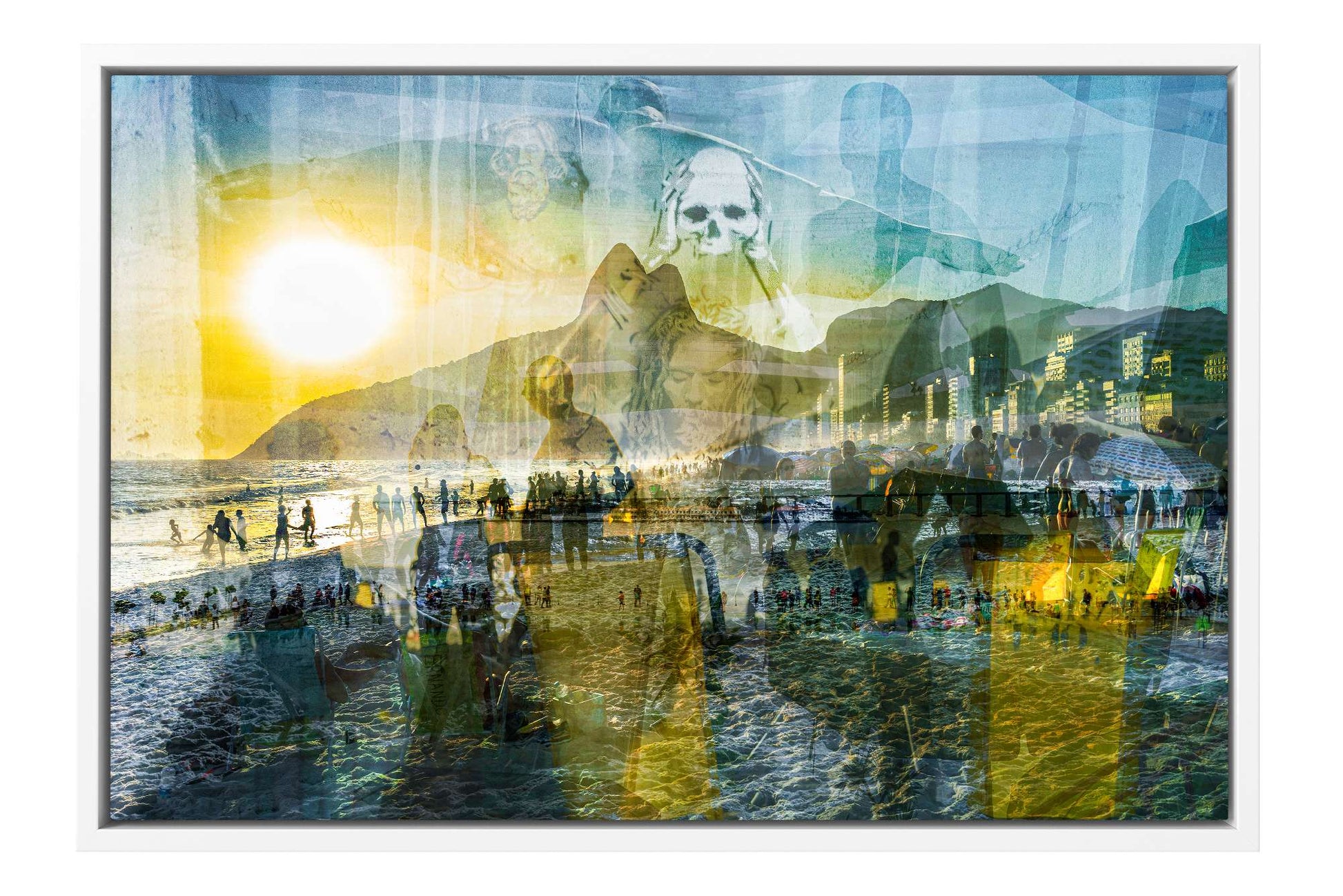 Cidade Maravilhosa Ipanema photograph under acrylic glass with white floater frame, 16 by 24 inch artwork