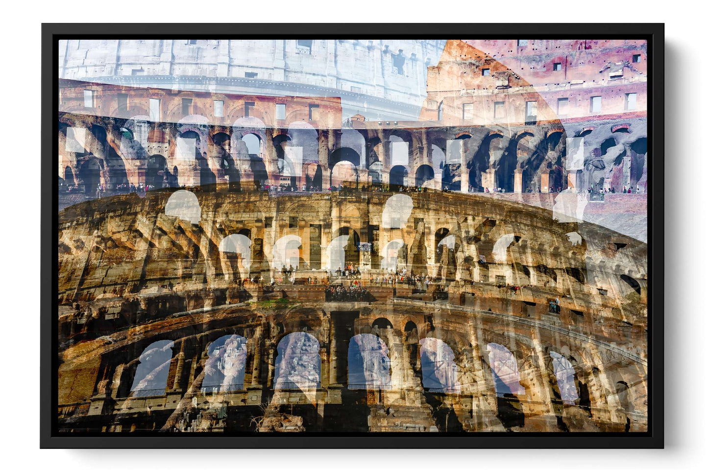 Colosseo Roman Colosseum photograph under acrylic glass with black floater frame, 16 by 24 inch artwork