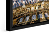 Colosseo photograph under acrylic glass with black floater frame, close up detail