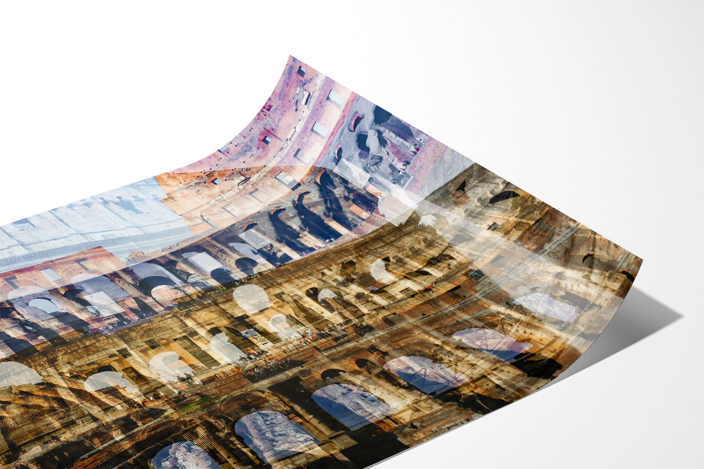 Close up of the Colosseo fine art photograph printed on Fuji Crystal DP II paper, showing layered Colosseum detail