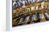 Colosseo photograph under acrylic glass with white floater frame, close up detail