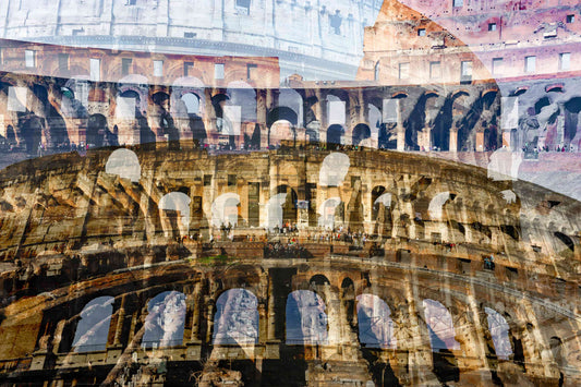 Colosseo photography print by Charlotte Fonne, the Colosseum in Rome, layered fine art from the Broken Series