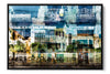 Hermosa Cuba Malecón photograph under acrylic glass with black floater frame, 24 by 36 inch artwork