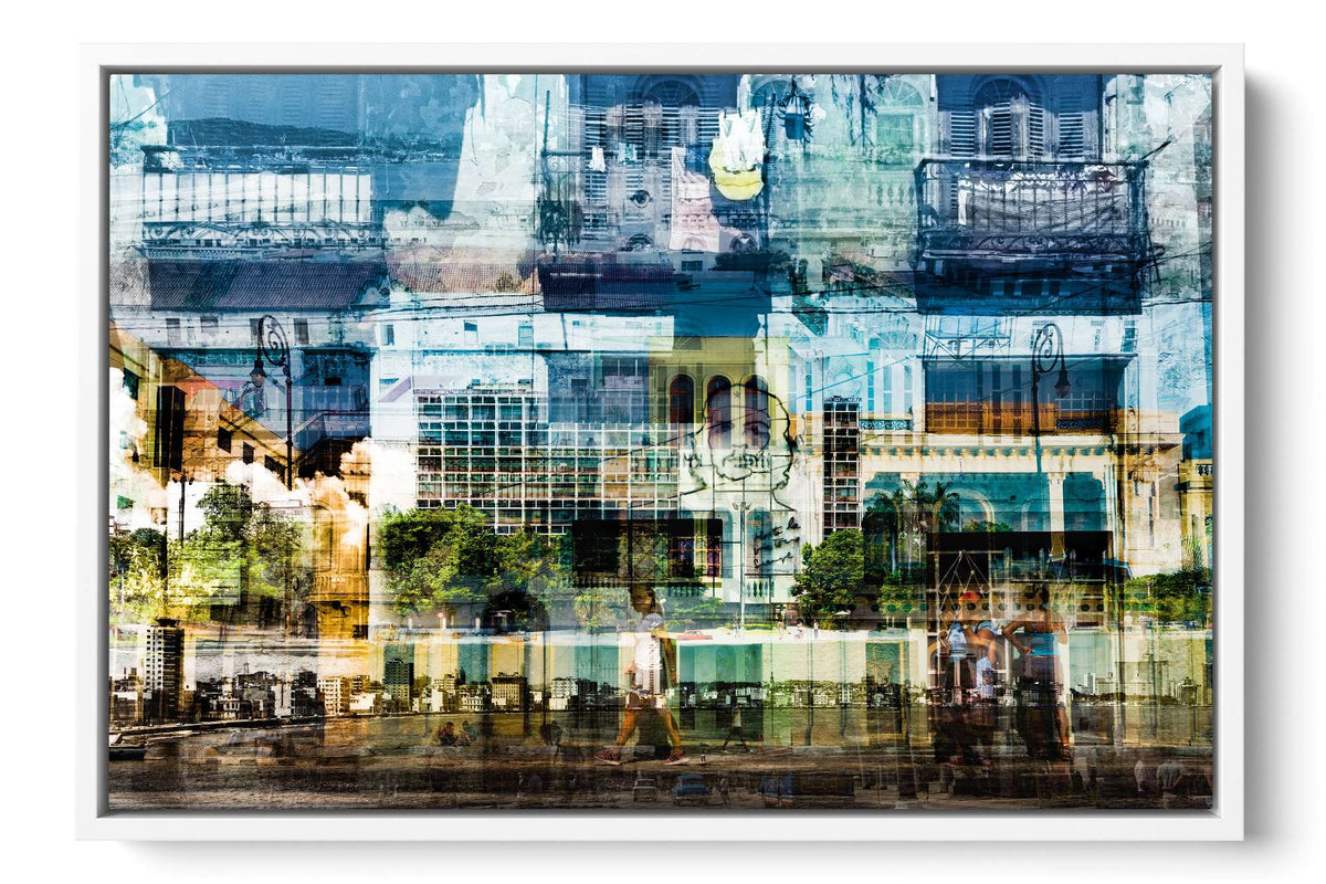 Hermosa Cuba Havana Cuba photograph under acrylic glass with white floater frame, 16 by 24 inch artwork