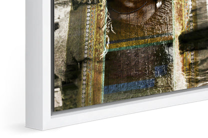 Ladakhi Girl Lost in Kalpa photograph under acrylic glass with white floater frame, close up detail