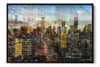Manhattan View skyline photograph under acrylic glass with black floater frame, 24 by 36 inch artwork