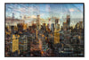 Manhattan View layered photograph under acrylic glass with black floater frame, 40 by 60 inch artwork