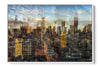 Manhattan View skyline photograph under acrylic glass with white floater frame, 24 by 36 inch artwork