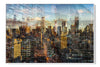 Manhattan View layered photograph under acrylic glass with white floater frame, 40 by 60 inch artwork