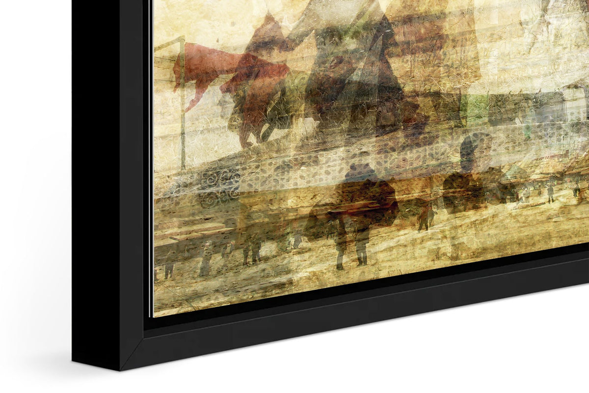 Meknes Medina photograph under acrylic glass with black floater frame, close up detail