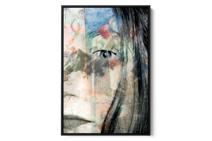Mirror self portrait photograph under acrylic glass with black floater frame, 24 by 36 inch artwork