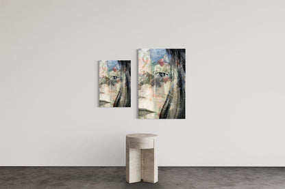 Mirror limited edition portrait photography print shown in two sizes, 16 by 24 and 24 by 36 inches
