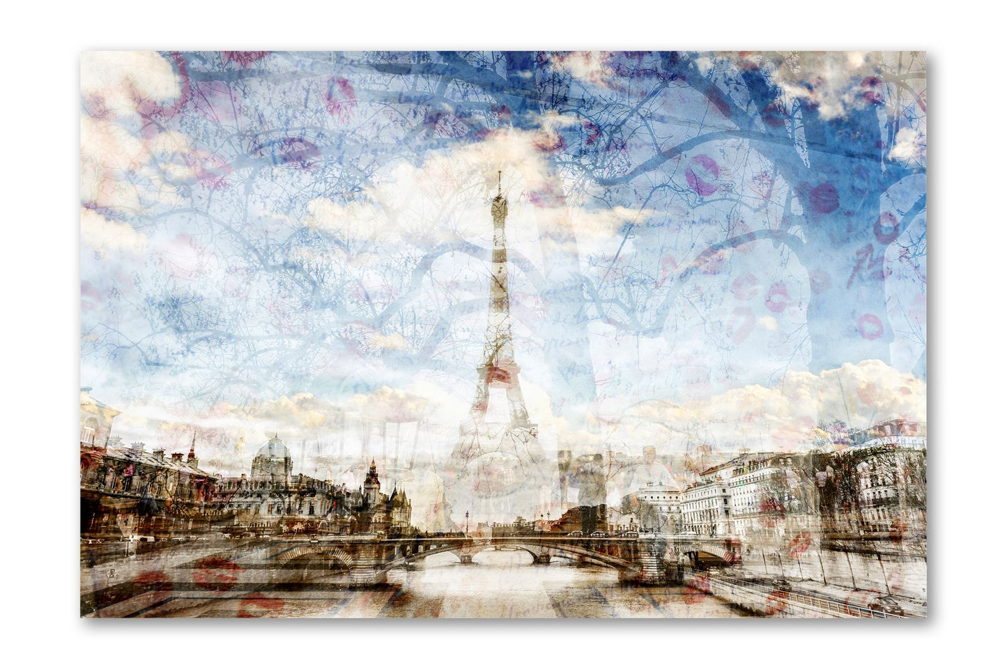My Paris Eiffel Tower photograph mounted under acrylic glass, front view