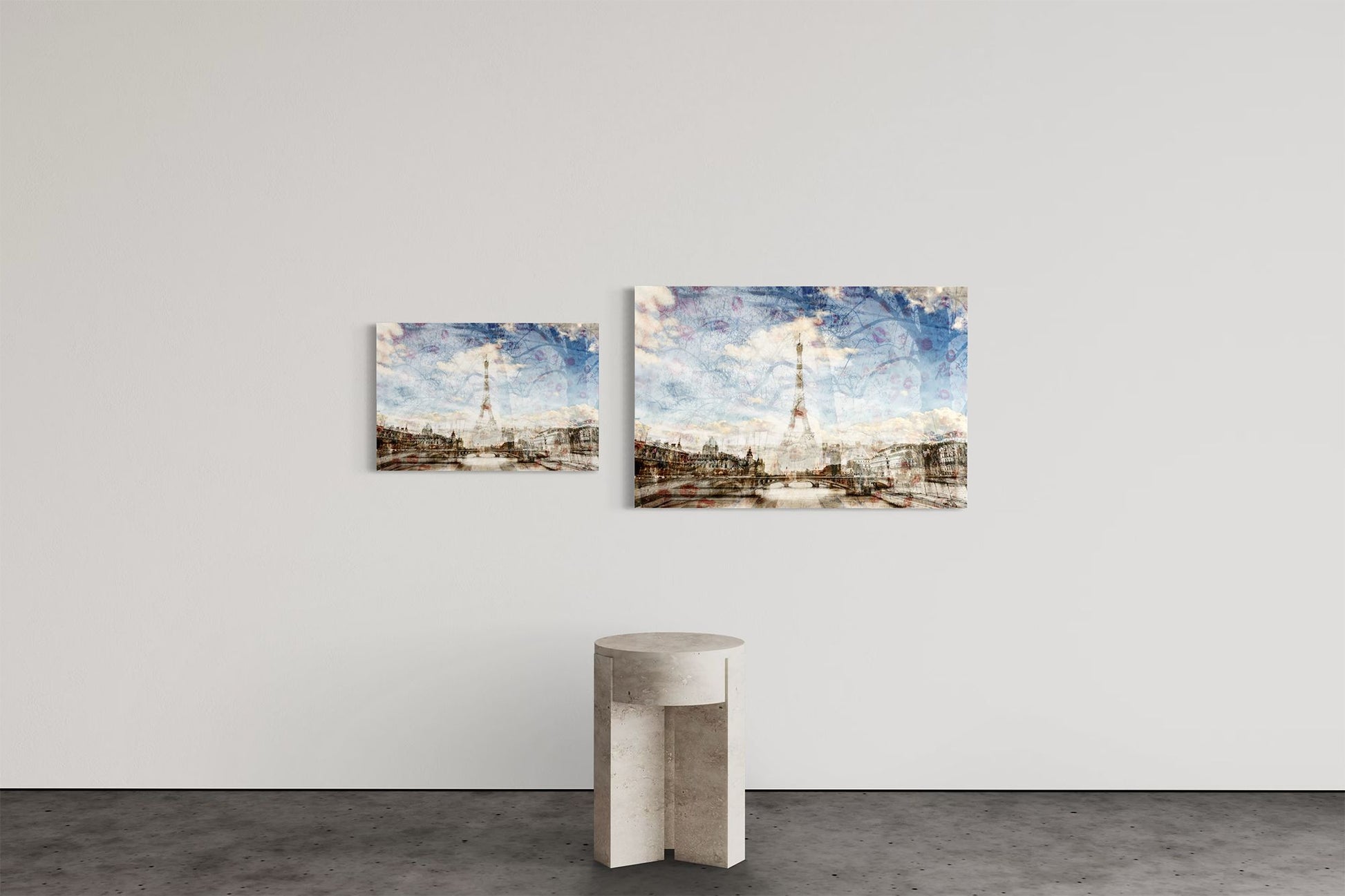 My Paris limited edition photography print shown in two sizes, 16 by 24 and 24 by 36 inches