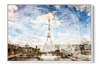 My Paris France photograph under acrylic glass with white floater frame, 24 by 36 inch artwork