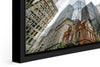 Old State House photograph under acrylic glass with black floater frame, close up detail