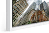 Old State House photograph under acrylic glass with white floater frame, close up detail