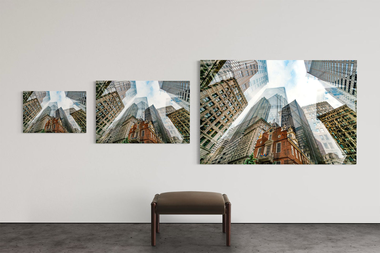 Old State House limited edition photography print shown in three sizes, 16 by 24, 24 by 36 and 40 by 60 inches