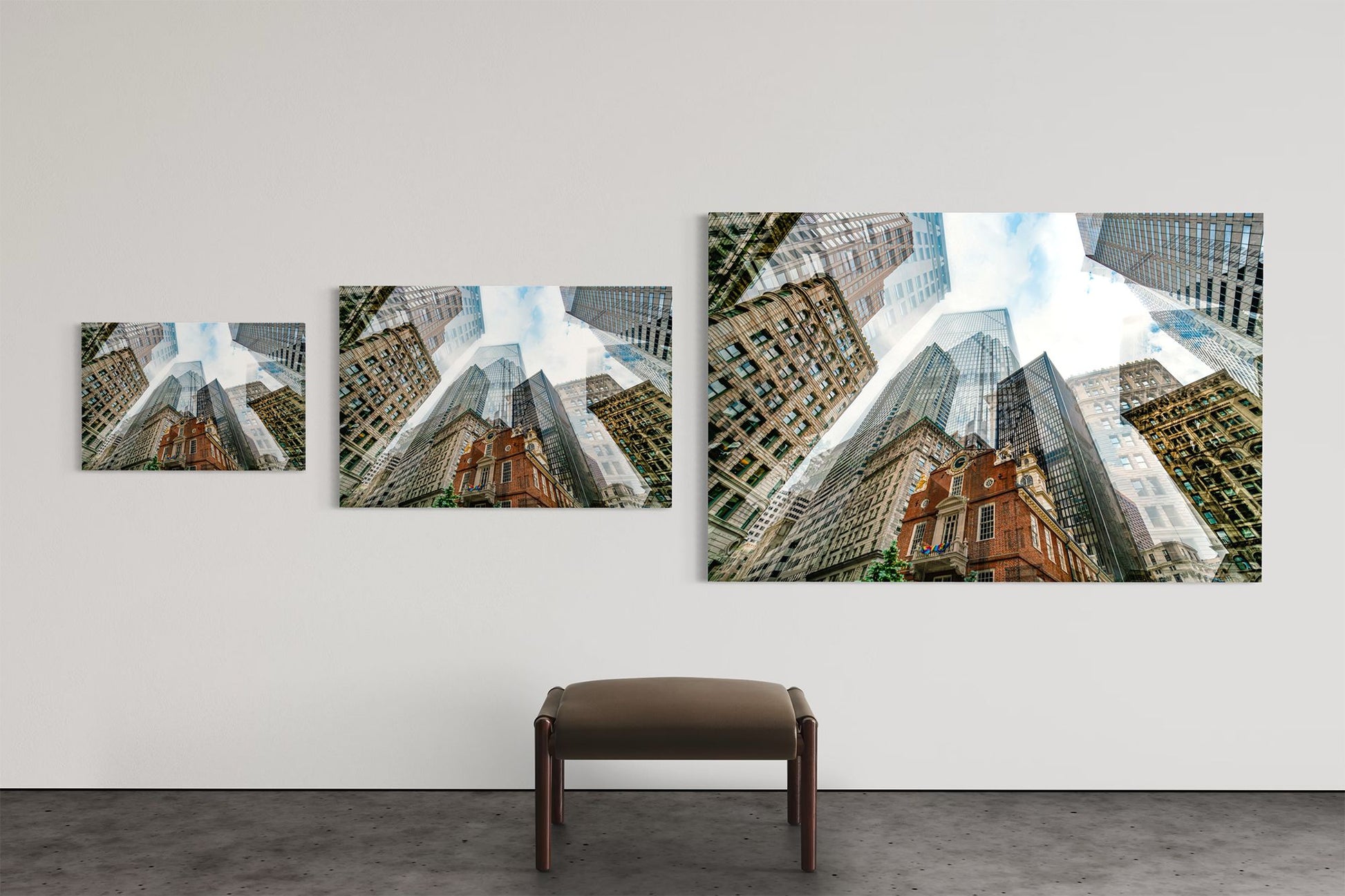 Old State House limited edition photography print shown in three sizes, 16 by 24, 24 by 36 and 40 by 60 inches