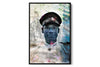 Policeman in Nassau layered portrait photograph under acrylic glass with black floater frame, 24 by 36 inch artwork