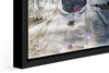 Policeman in Nassau photograph under acrylic glass with black floater frame, close up detail