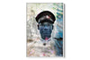 Policeman in Nassau layered portrait photograph under acrylic glass with white floater frame, 24 by 36 inch artwork
