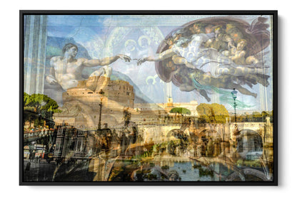 Renaissance Rome photograph under acrylic glass with black floater frame, 24 by 36 inch artwork