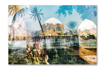 Rhodes, Island of Sun Greek island photograph mounted under acrylic glass, front view