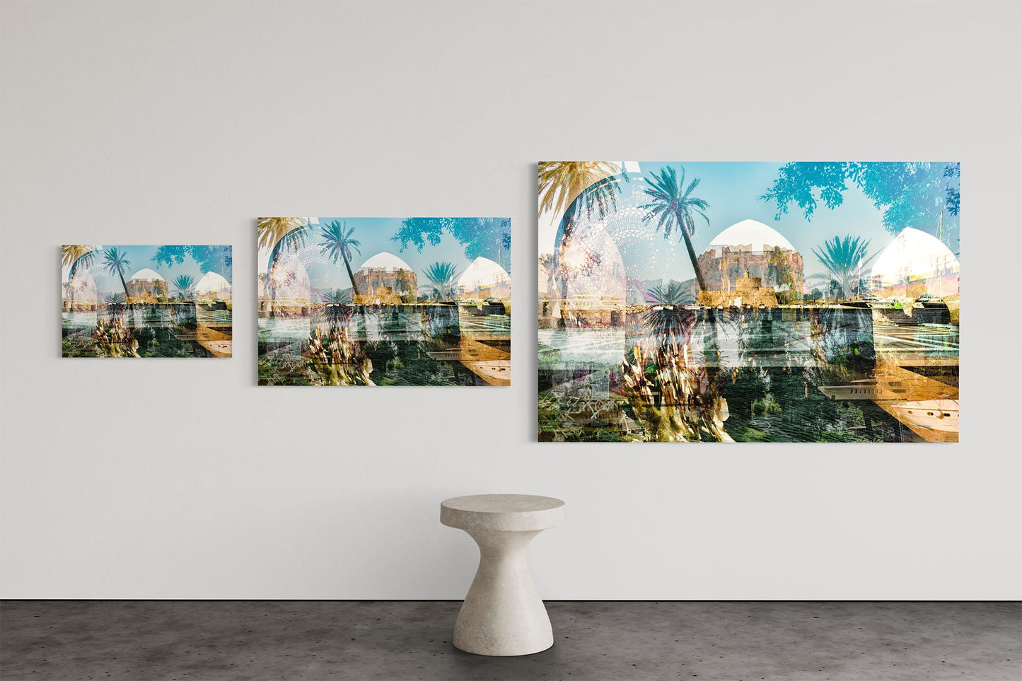 Rhodes, Island of Sun limited edition photography print shown in three sizes, 16 by 24, 24 by 36 and 40 by 60 inches