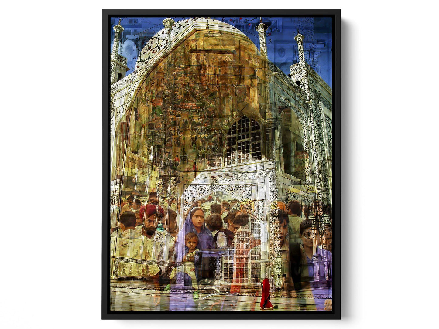 Rhythm of India Delhi photograph under acrylic glass with black floater frame, 15 by 20 inch artwork