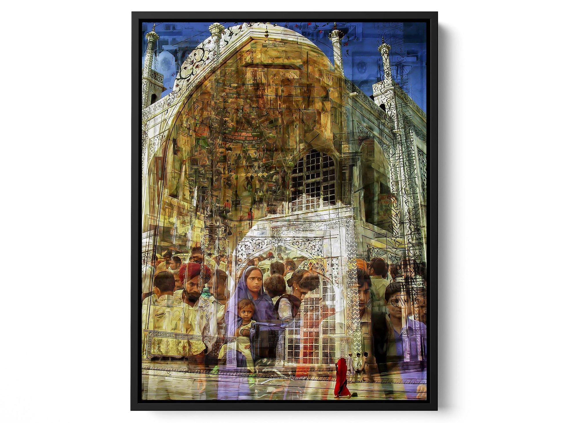 Rhythm of India Delhi photograph under acrylic glass with black floater frame, 15 by 20 inch artwork